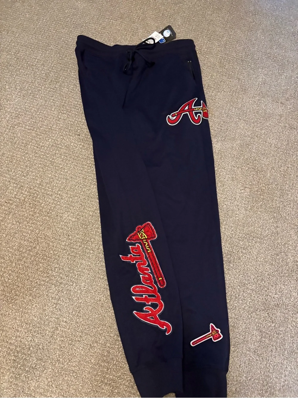 Men's Navy Script Logo Joggers with Drawstring Waist